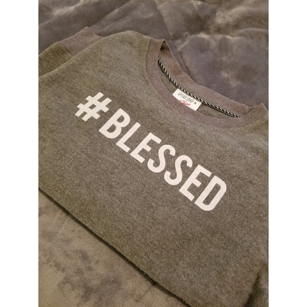 #Blessed loungewear top/sweatshirt, S
